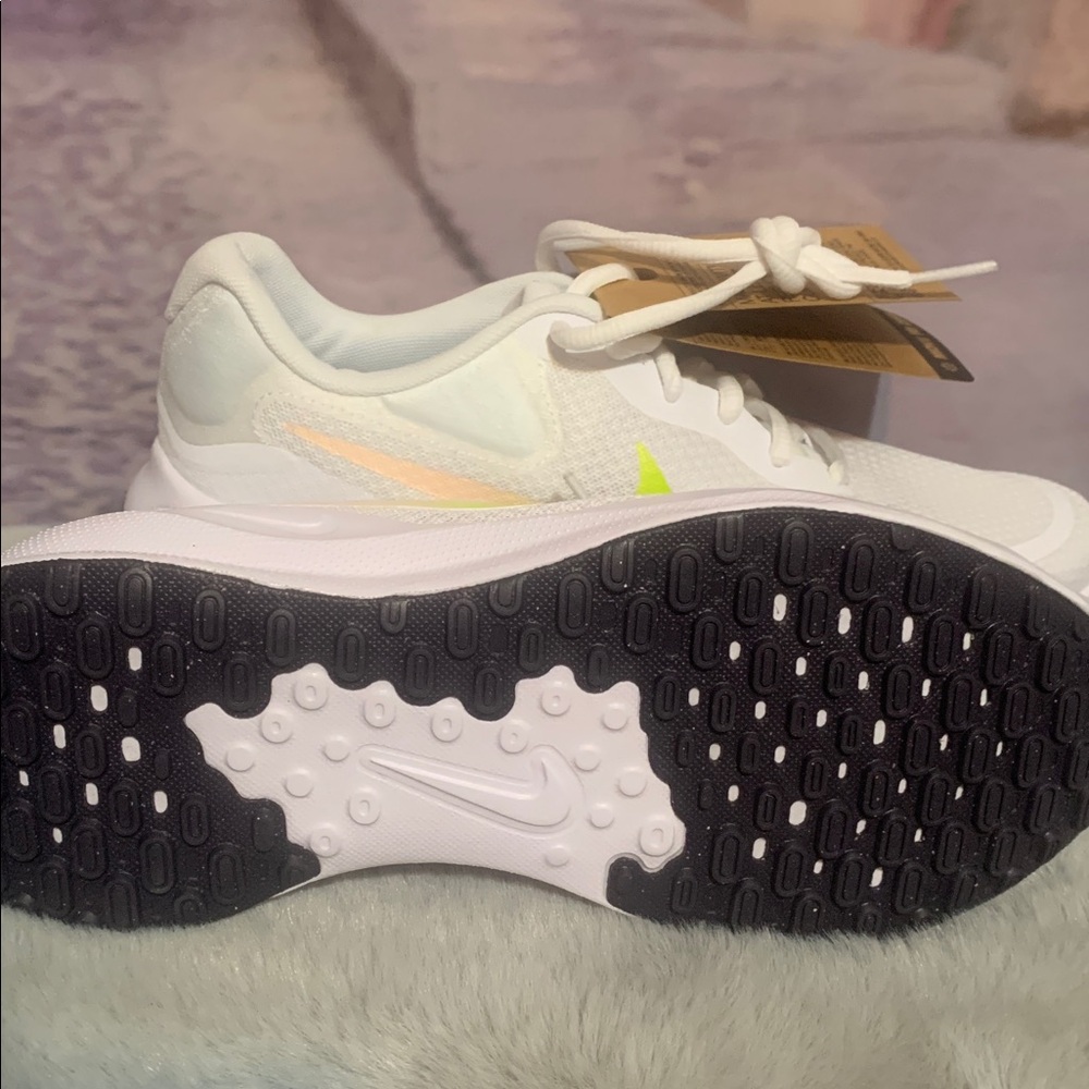 Nike Women's White and Neon Yellow Sneakers - Picture 5 of 5
